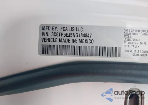 2022 Ram 2500 Power Wagon 4X4 6'4 Box z USA, uszkodzony, nr VIN 3C6TR5EJ5NG184847